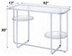 ACME Hollo Sofa Table, Chrome and Glass
