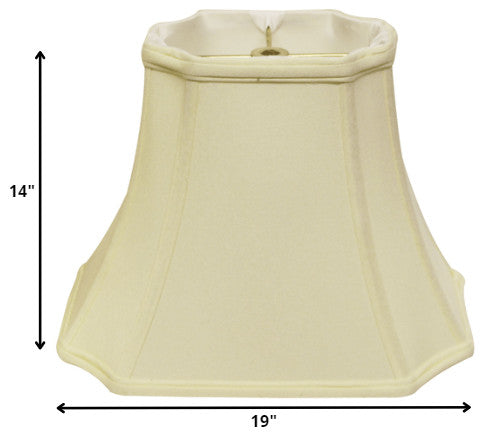 19" Ivory Inverted Rectangle Shantung Lampshade