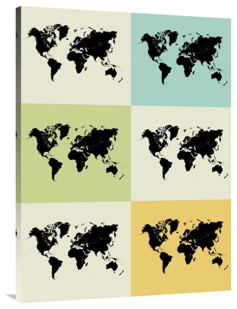 "World Map Grid" Poster Fine Art Print