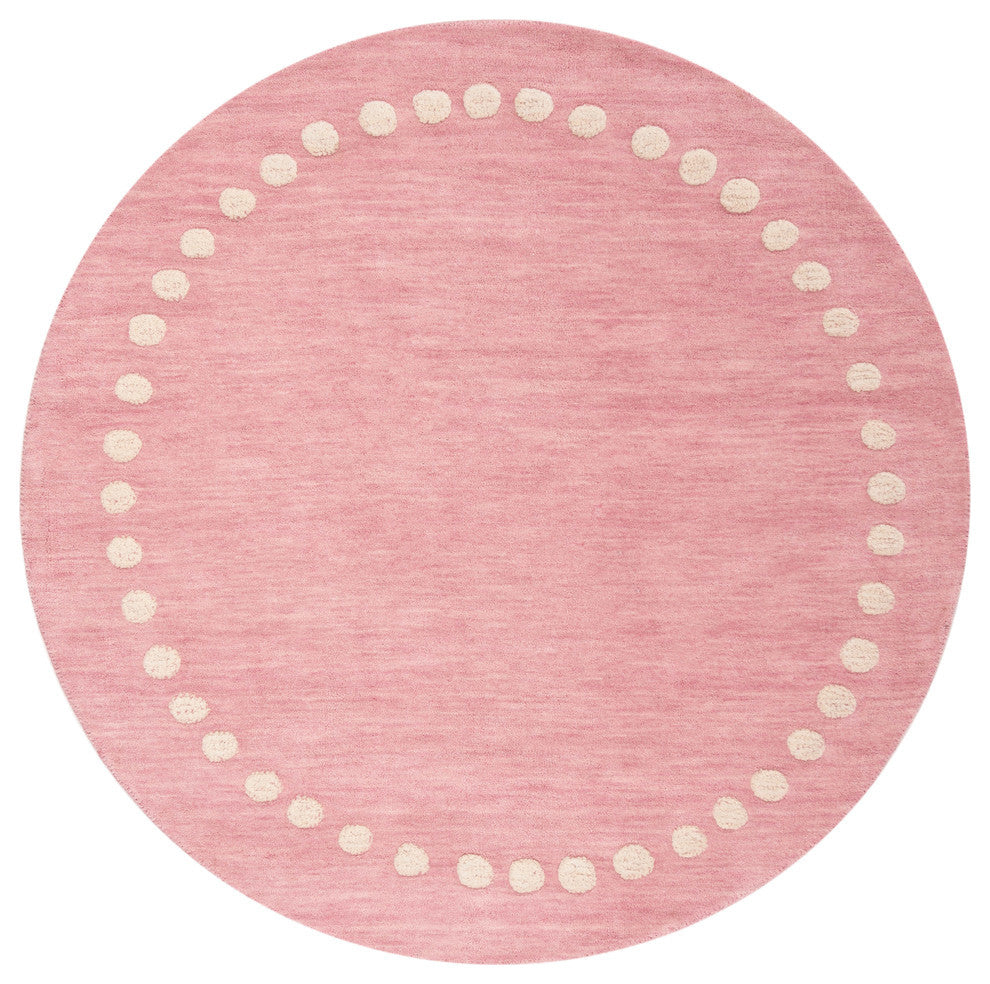 Safavieh Kids Collection SFK802 Rug, Pink, 5' Round