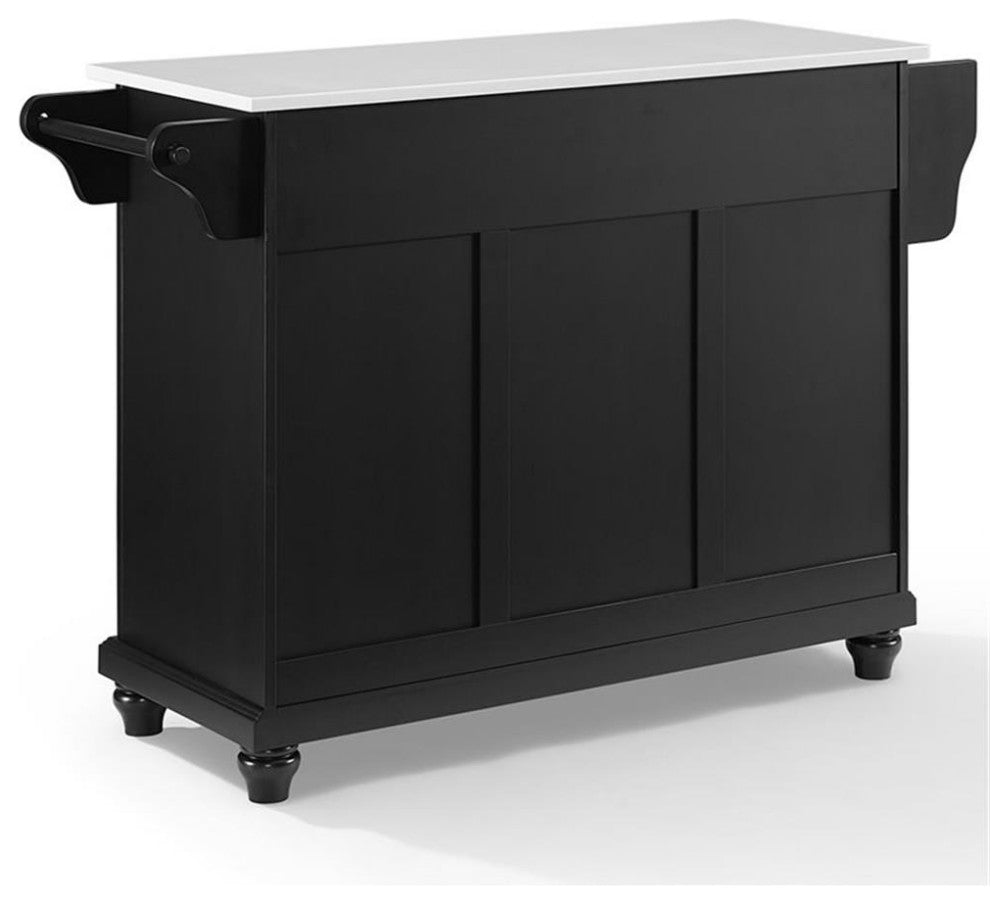 Crosley Furniture Cambridge Wood Granite Top Kitchen Island in Black