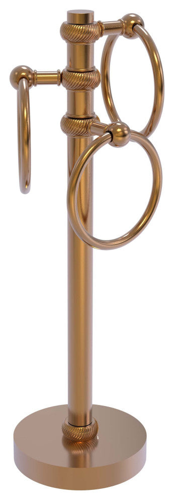 Vanity Top 3 Towel Ring with Twisted Accents, Brushed Bronze