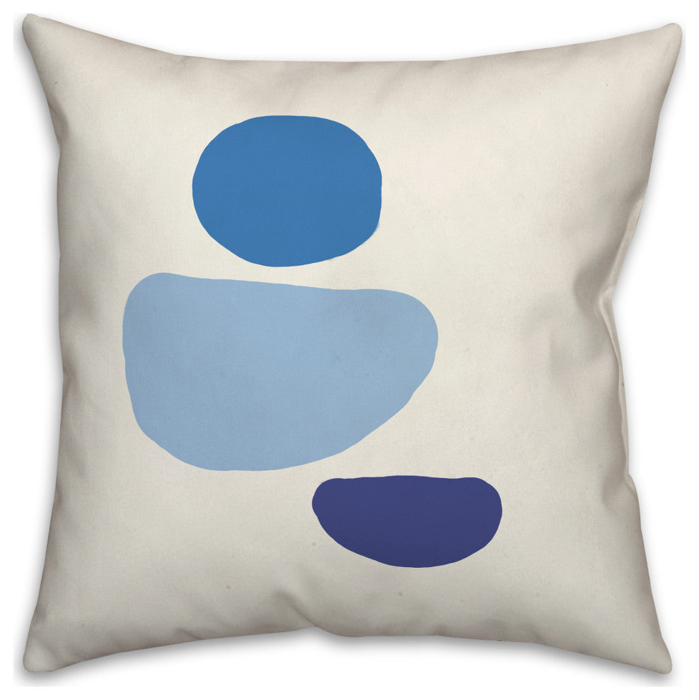 Blue Abstract Shapes 4 18x18 Spun Poly Pillow
