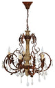 Beaumont Wood, Metal and Glass Crystal Luxury 5, Light Chandelier