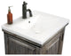 24" Rustic Solid Fir Vanity With Ceramic Single Sink, Gray, No Faucet