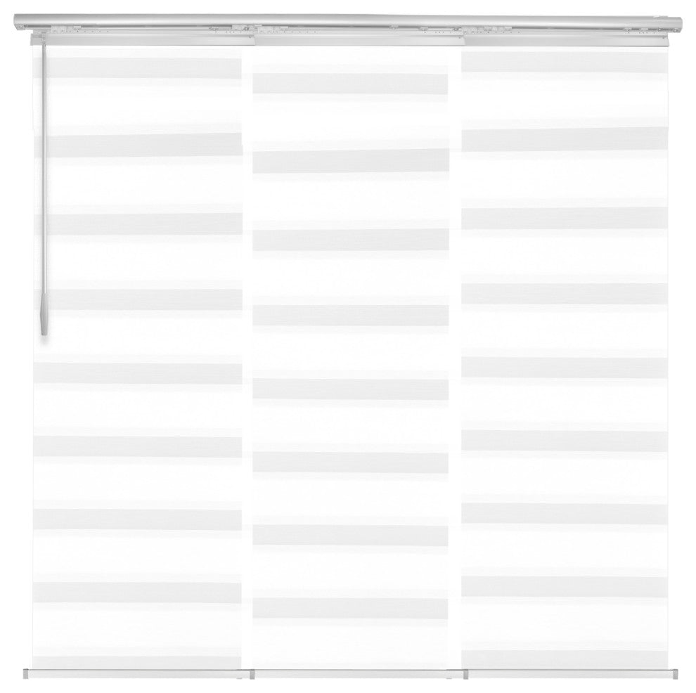 Blanched White 3-Panel Track Extendable Vertical Blinds 36-66"W