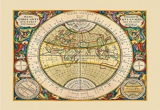 Hemisphaerium Orbis Antiqui - Gallery Wrapped Canvas Art 28" x 42"