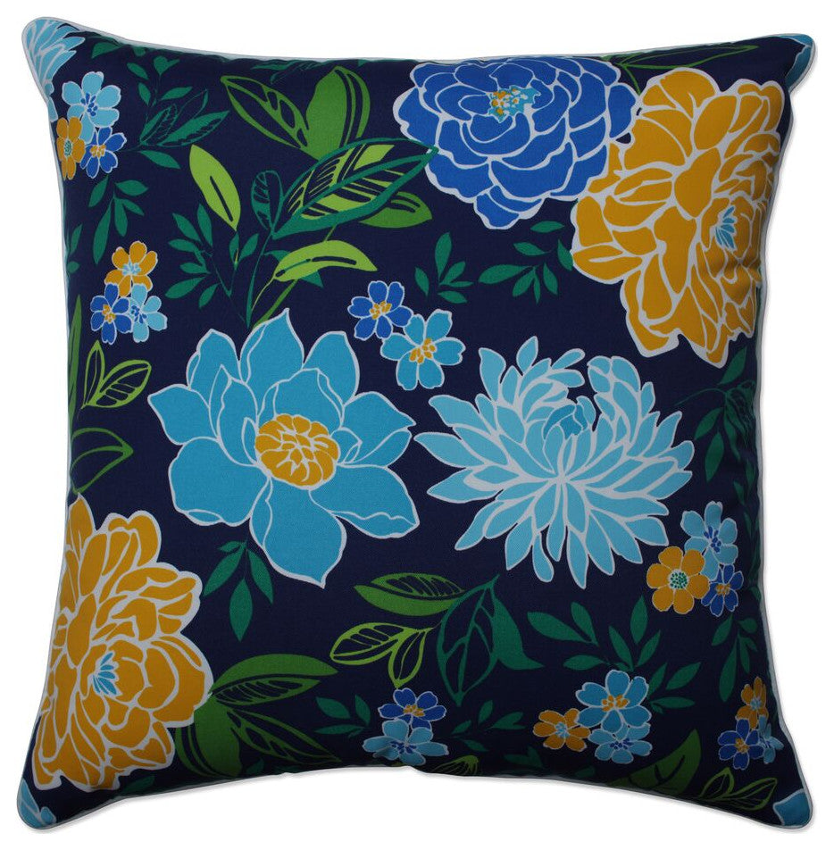 Spring Bling BlueSea Island Stripe Blue 25-inch Floor Pillow
