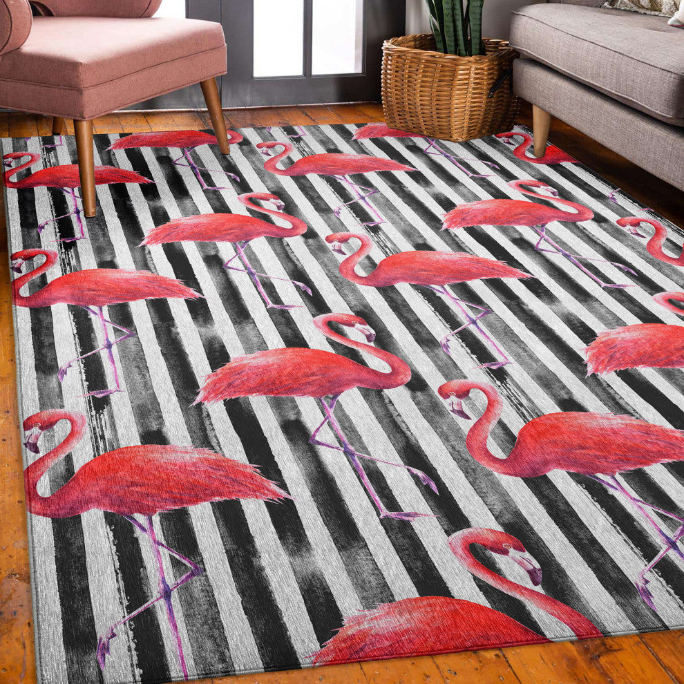 Indoor/Outdoor Tropics TC9 Black Machine Washable 10' x 14' Rug