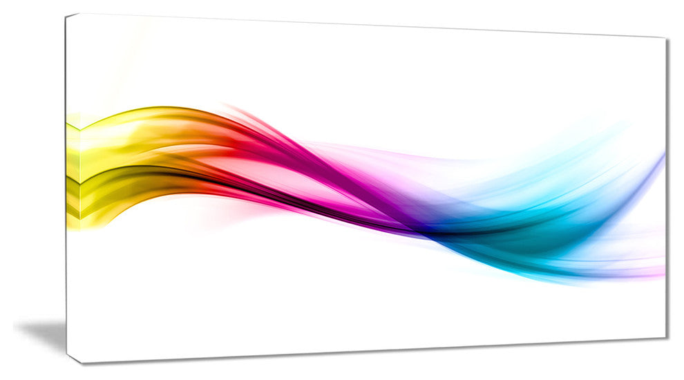 "Rainbow Shade Waves" Abstract Digital Art Canvas Print