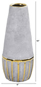 10" Regal Stone Decorative Vase With Gold Accents