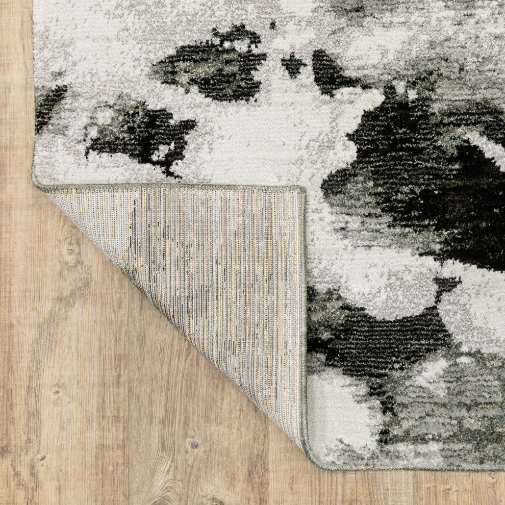 Elements Misty Shadows Charcoal/White Area Rug, 5'3"x7'3"