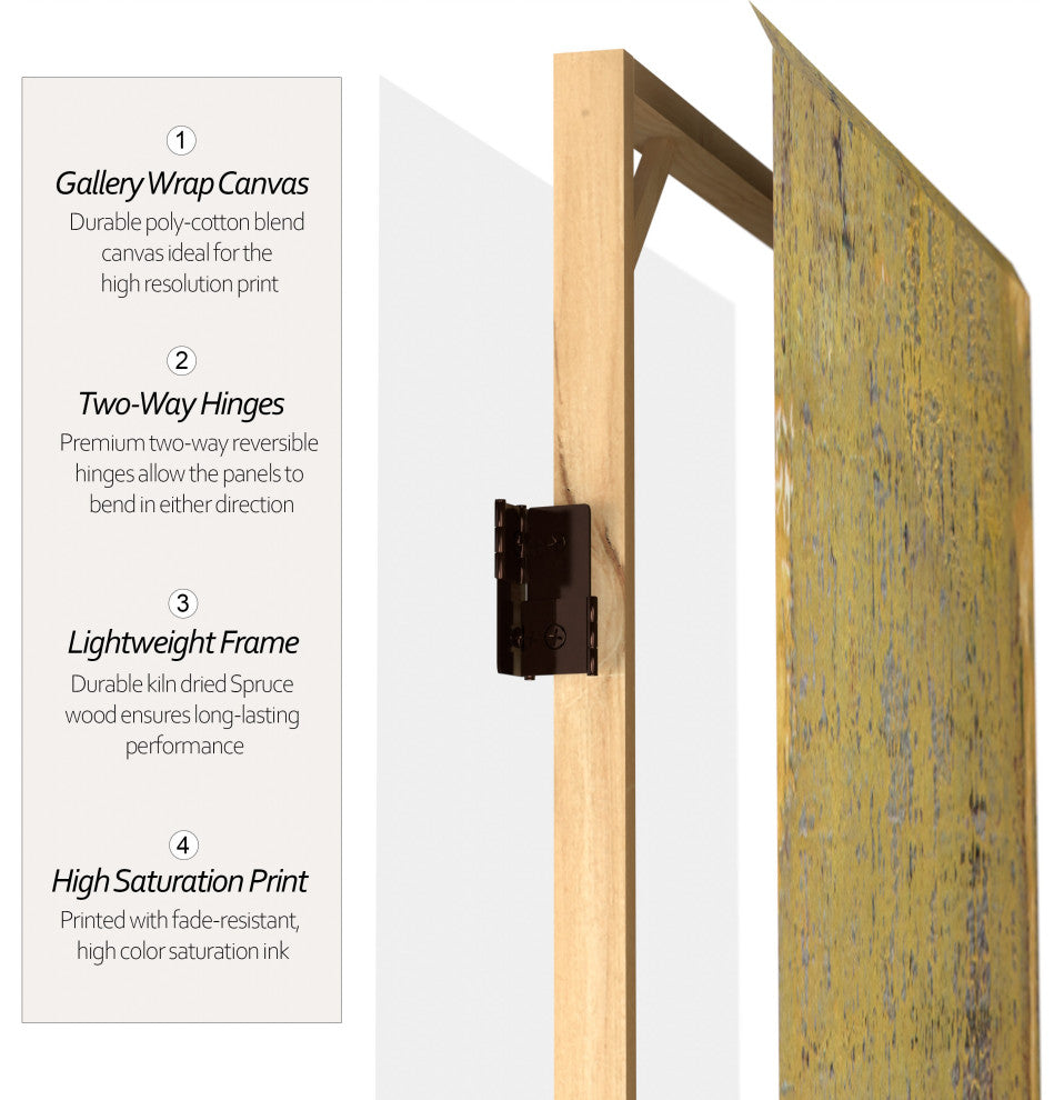 6' Tall Olive Prairie Canvas Room Divider