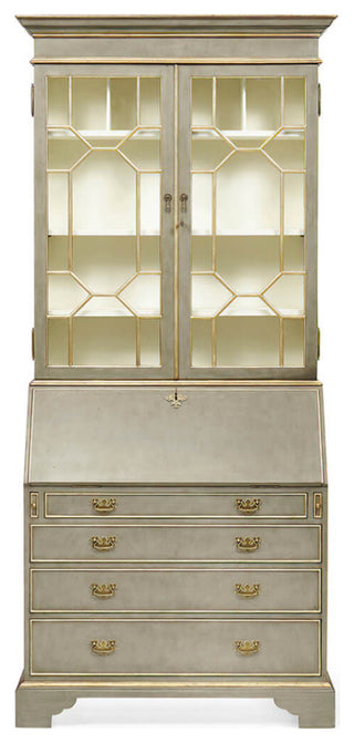 George III Parcel Gilt Secretary Bookcase