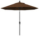 9'' Matted Black Collar Tilt Lift Fiberglass Rib Aluminum Umbrella, Olefin, Teak