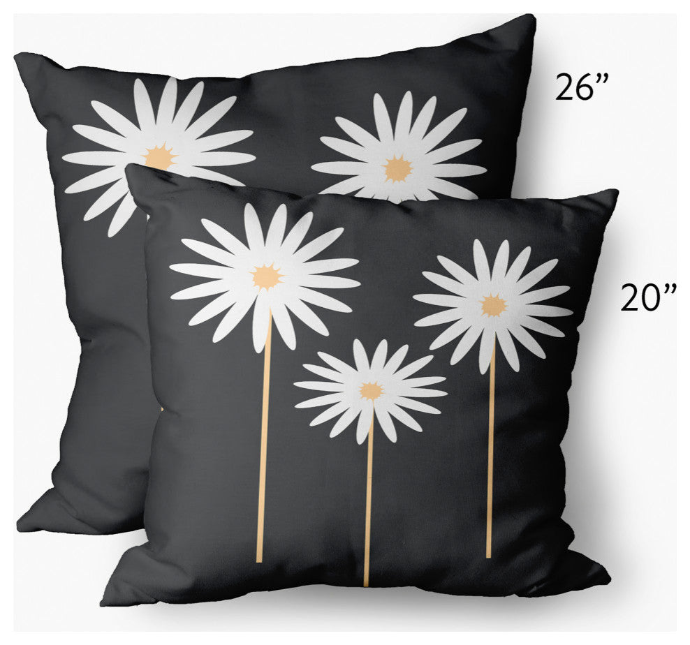 Floral Print Decorative Throw Pillow, Pepper, 26"x26"
