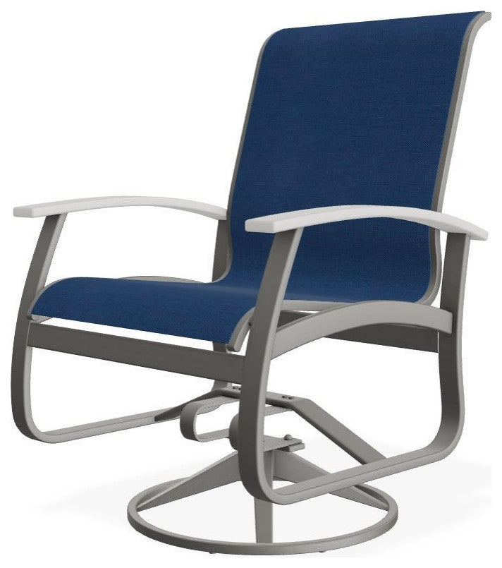 Belle Isle Sling Outdoor Swivel Rocker, White/Snow