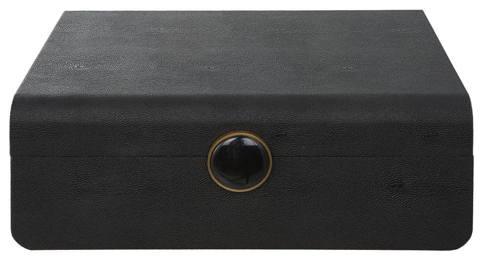Uttermost Lalique Black Shagreen Box