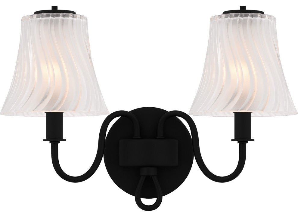 Quoizel MCK8615 McKinney 2 Light 16"W Vanity Light - Matte Black