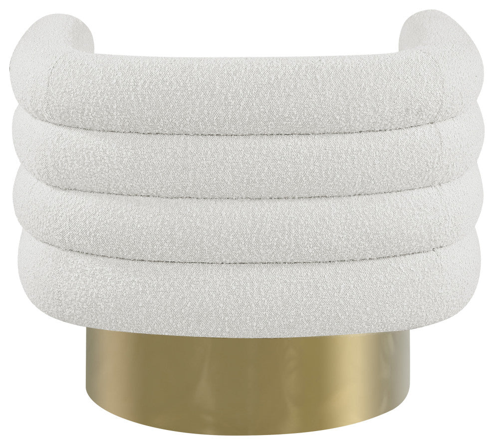 Tessa Boucle Fabric Upholstered Accent Chair, Cream
