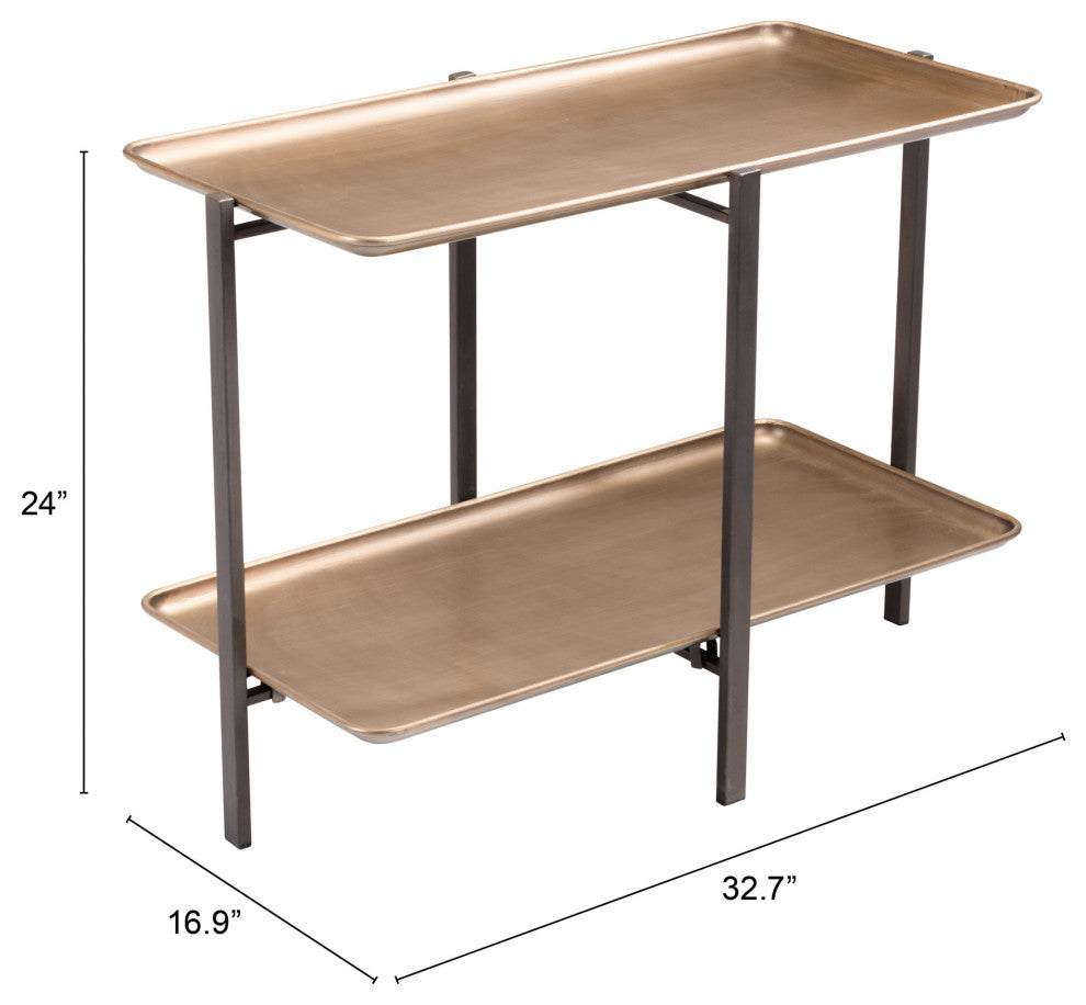 Coffee Table, Rectangular, Steel Metal, Gold, Gray, Lounge Hospitality