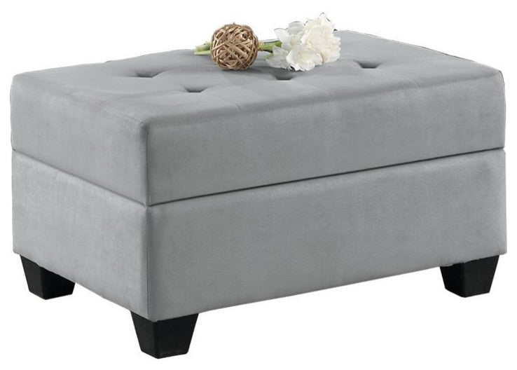 Lexicon Maston Microfiber Ottoman with Storage in Gray