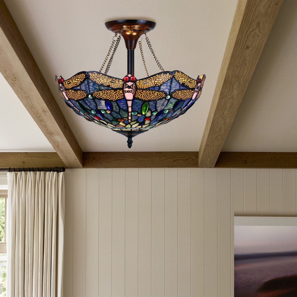 CHLOE Lighting CH3T524BD16-UF2 SUNNIVA Dragonfly 2 -Semi-Flush Ceiling Fixture