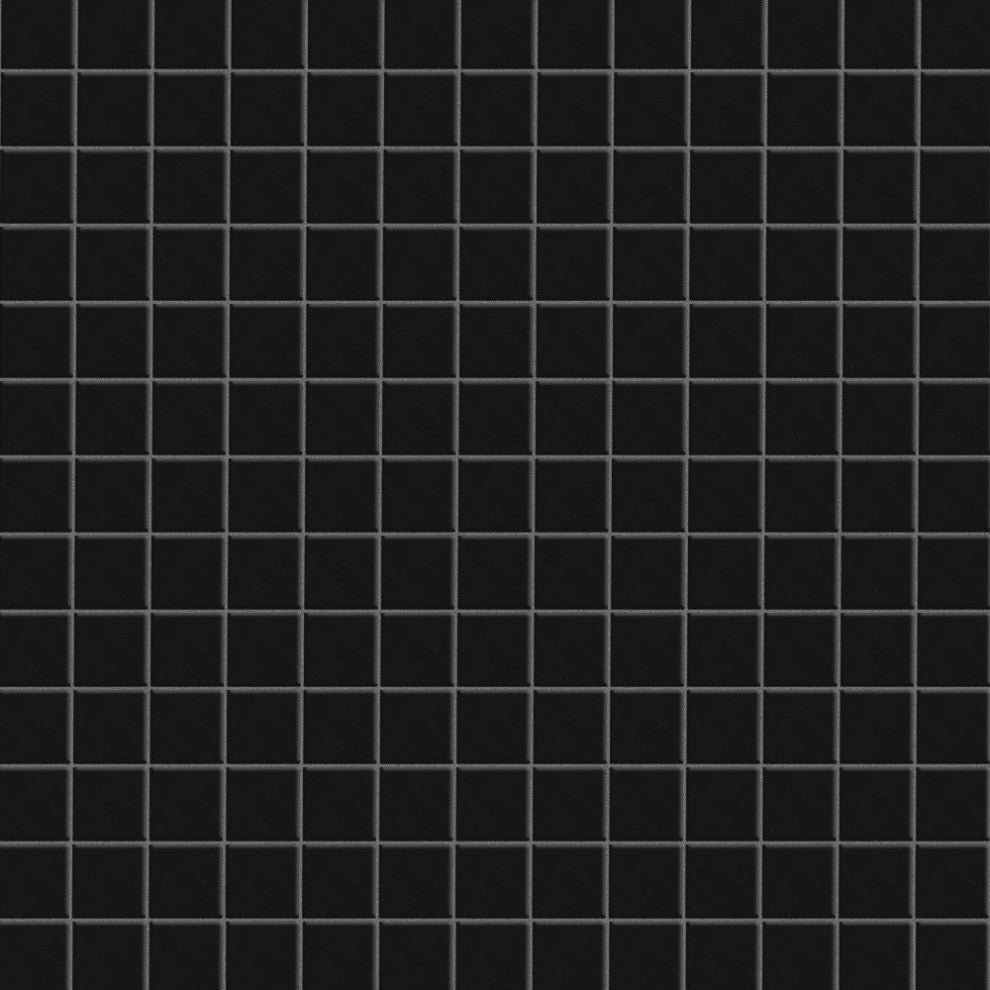 Metro 1" Square Matte Black Porcelain Floor and Wall Tile