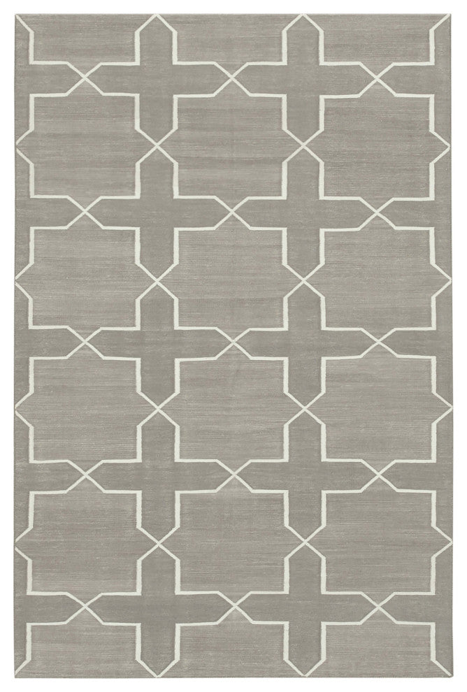 Rug N Carpet - Handmade Wool 3' 8'' x 5' 7'' Modern Design Dhurrie Kilim Rug