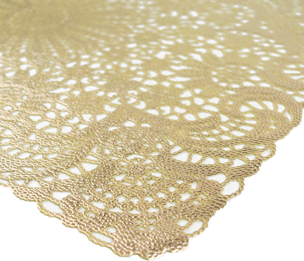 DII Placemat PVC Lace, Set of 6 Gold