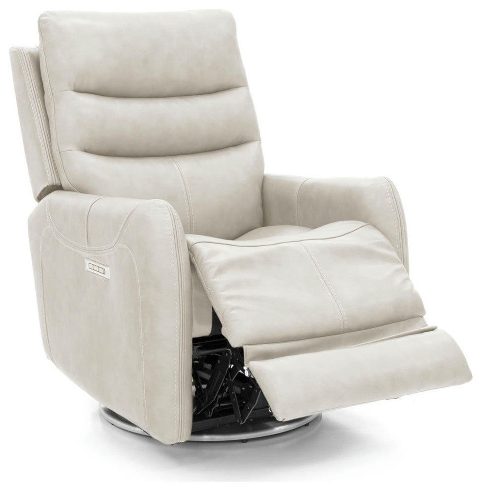 3PHL-1215 San Marco Dove Swivel Recliner With Power Recline, Head Rest & Lumbar