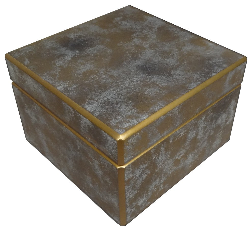 Large Reverse Painted Mirror Box in Antique