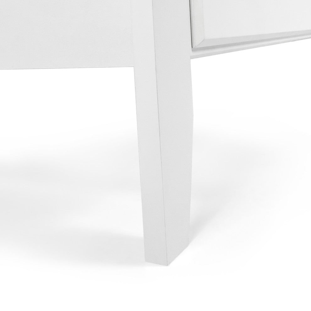 Cleary Contemporary Faux Wood 4 Drawer Dresser, White