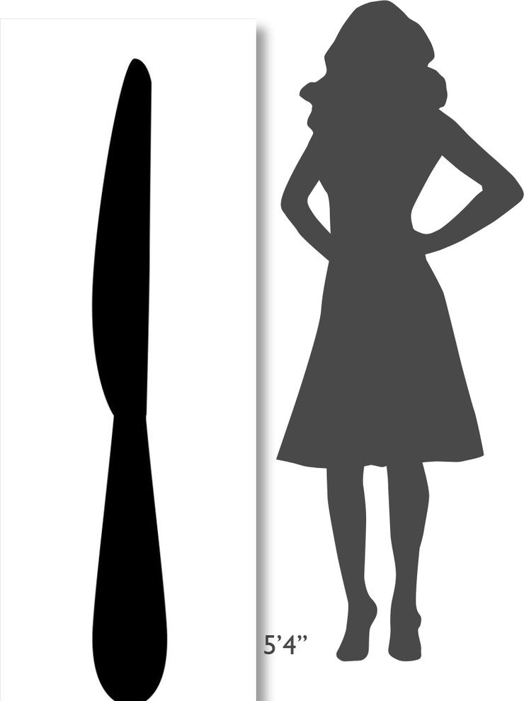"Mealtime: Black on White - Knife" Digital Paper Print by BG.Studio, 26"x74"