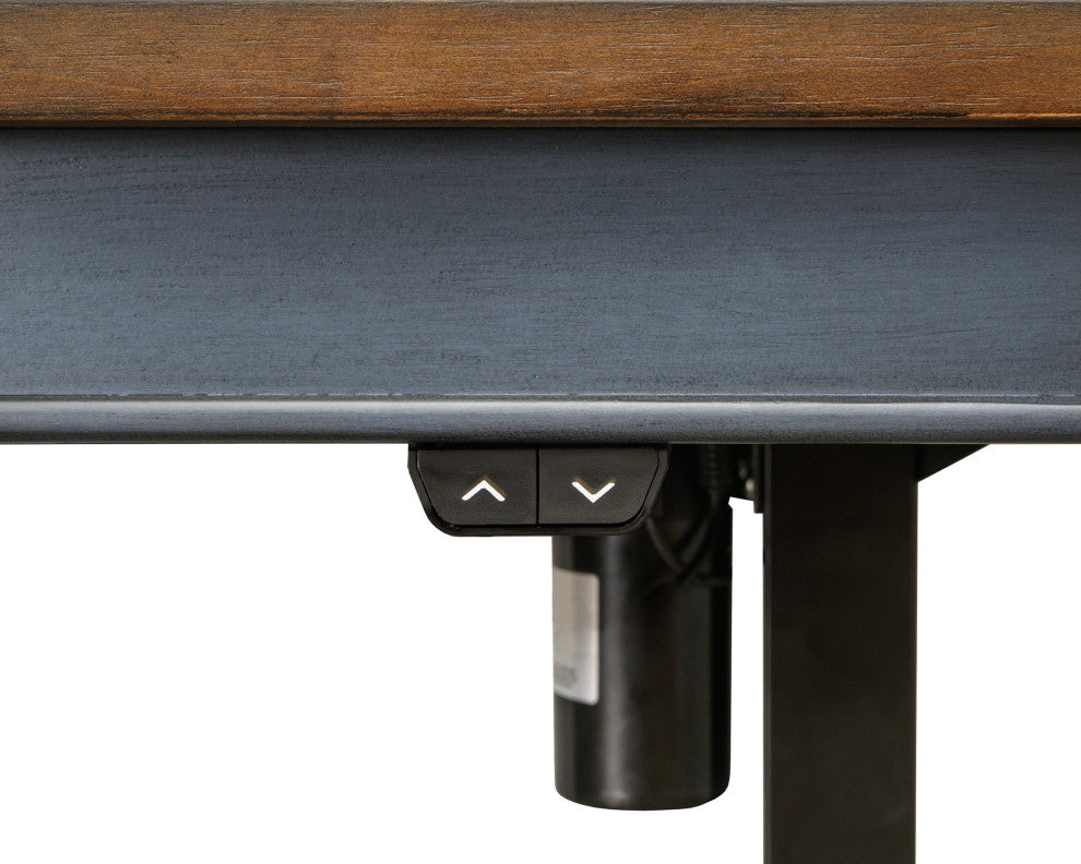 Farmhouse Electric Sit/Stand Desk Height Adjustable Table Blue