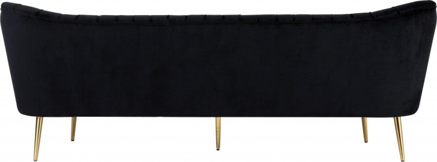 Margo Velvet Upholstered Set, Black, Sofa