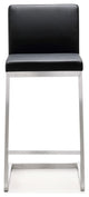 Parma Stainless Steel Counter Stool, Set of 2, Black/Silver