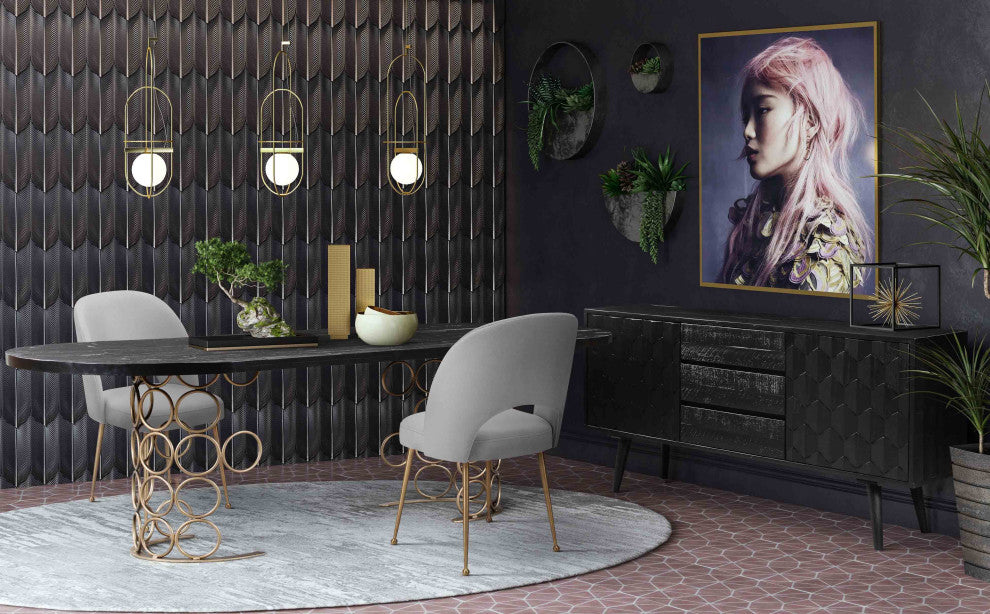 Swell Velvet Chair, Light Gray