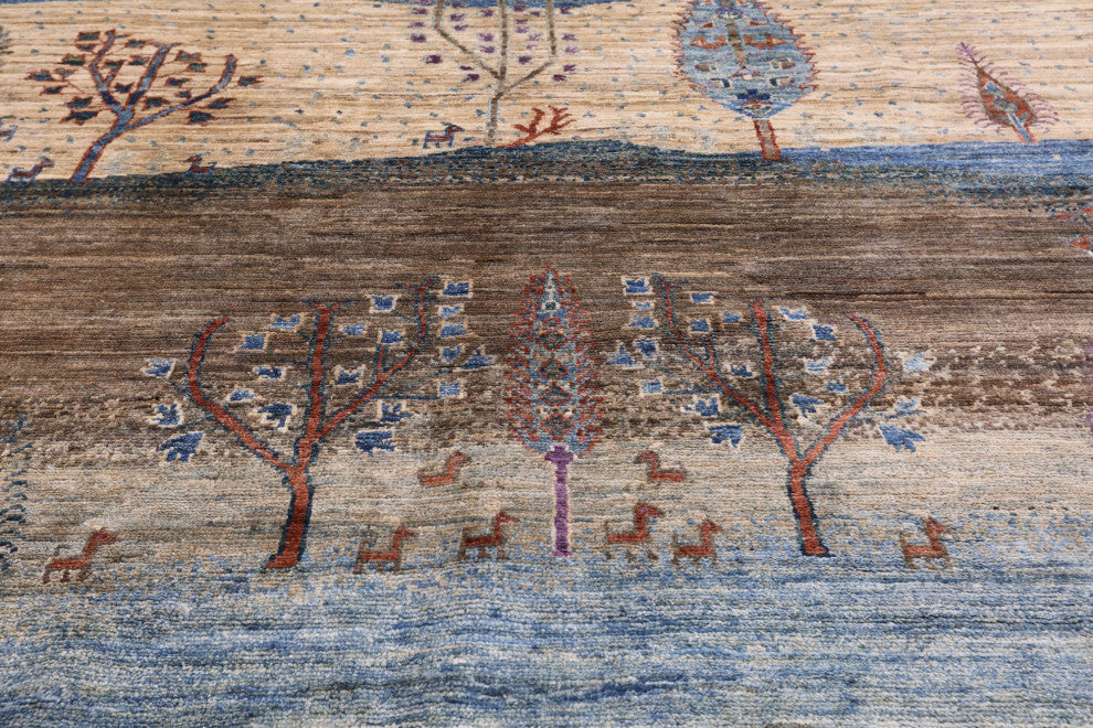 7' 11" X 9' 6" Persian Gabbeh Tribal Hand-Knotted Rug Q8074