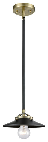 Railroad 1-Light Mini Pendant, Black Antique Brass, Matte Black