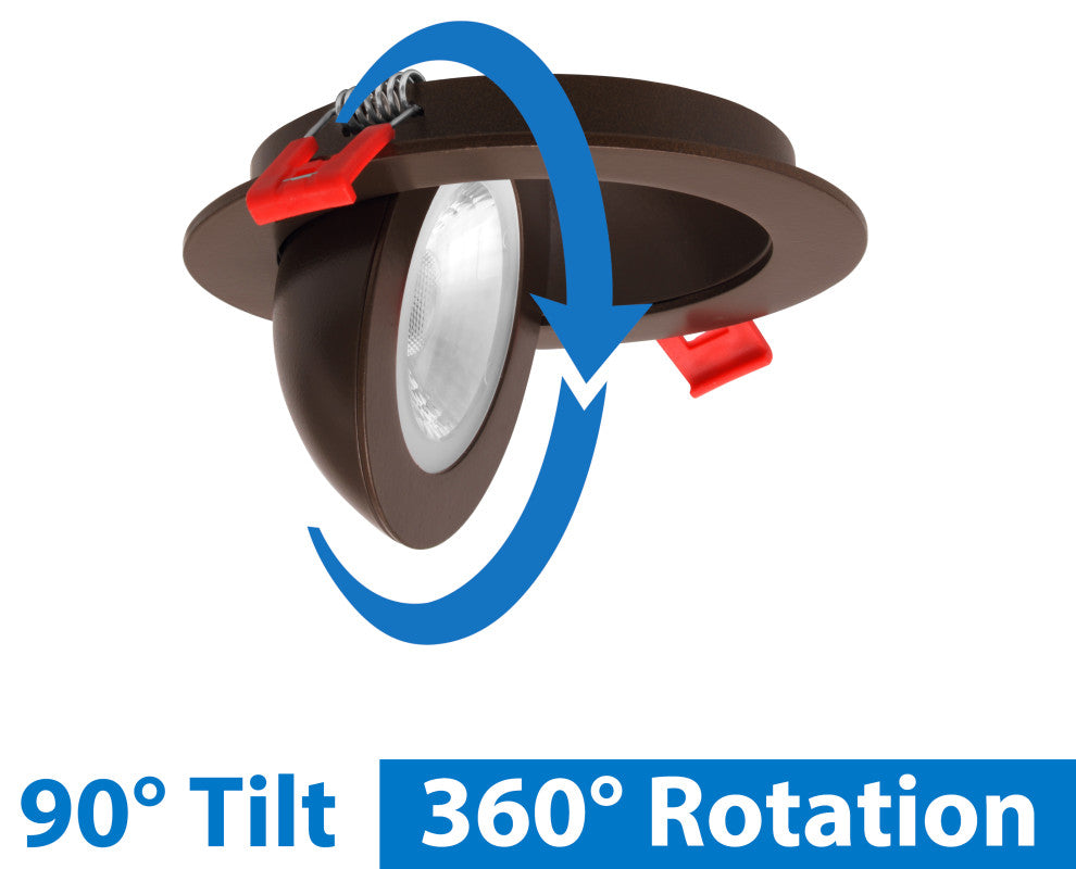 4-inch Oil-Rubbed Bronze Canless Floating Gimbal 3000K LED Recessed Downlight