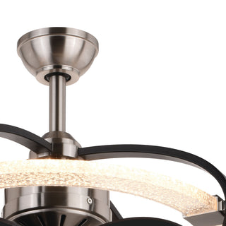 Galileo 22" Ceiling Fan Satin Nickel and Black