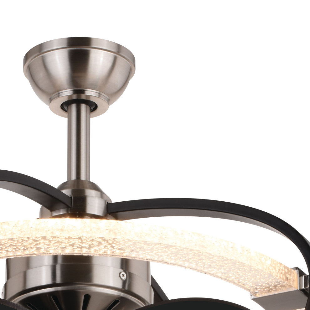 Galileo 22" Ceiling Fan Satin Nickel and Black