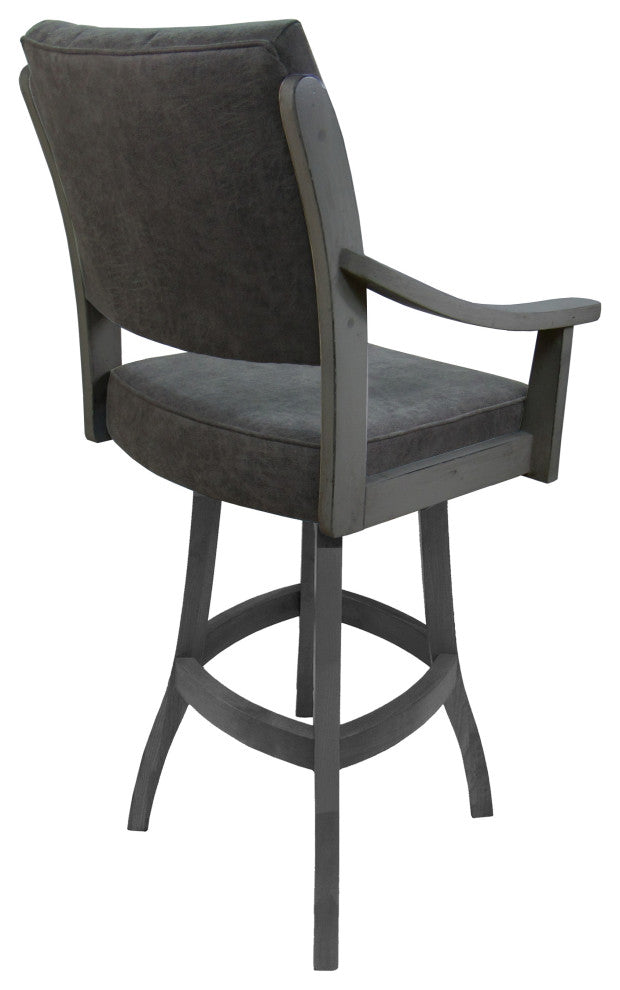 Swivel Counter Wood Bar Stool Casa on S-Base, Northwest Elk - Grey, 26"