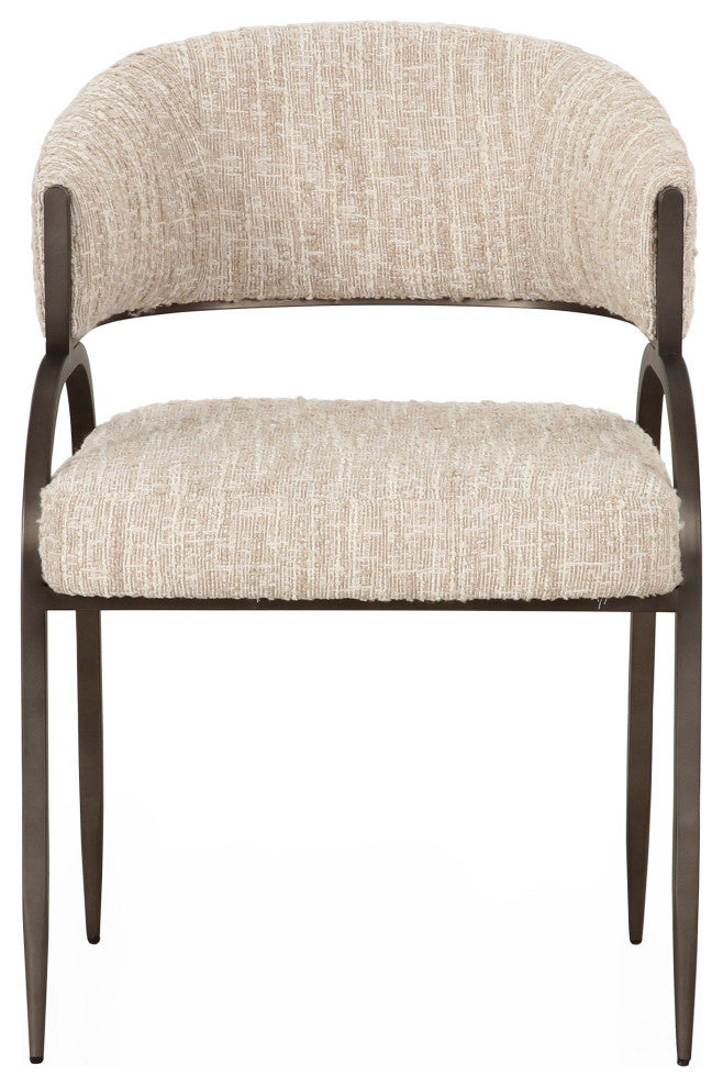 Modrest Kobe Modern Beige Fabric Dining Chair