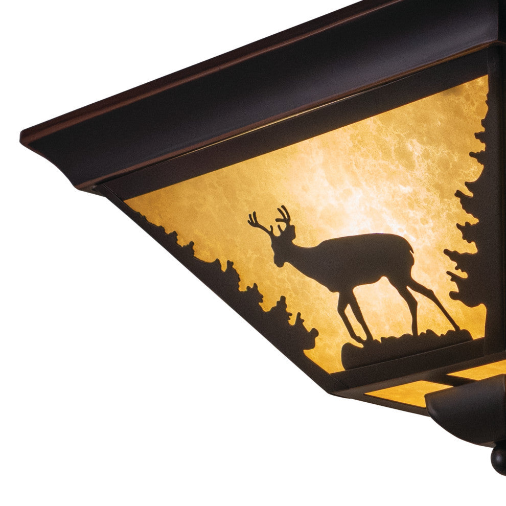 Bryce 14" Deer Flush Mount Ceiling Light Burnished Bronze