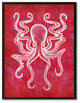 Octopus Animal Red Canvas Print, Custom Picture Frame, 28"x37"