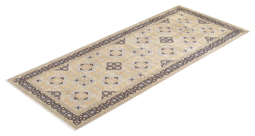 Mogul, One-of-a-Kind Hand-Knotted Runner Yellow, 6'4"x15'3"