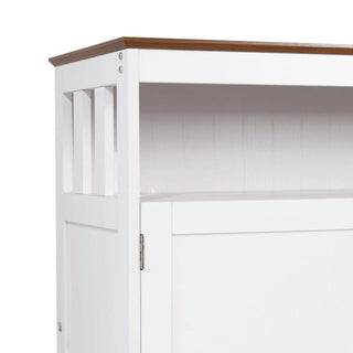 Mayfield 40" Classic Buffet and Sideboard with Double Door Storage Cabinet, Walnut Top/White Frame