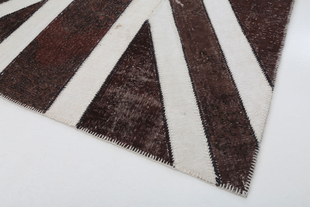 Rug N Carpet - Handwoven Oriental 6' 8'' x 9' 10'' Flag Patchwork Rug
